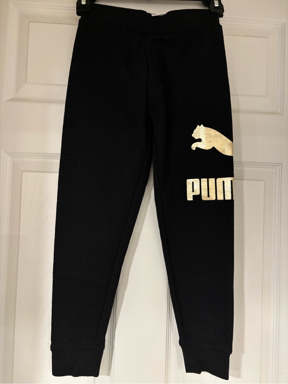 Puma Black Joggers with Gold Logo